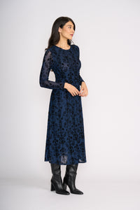 FLOCK YEAH DRESS Navy Paisley