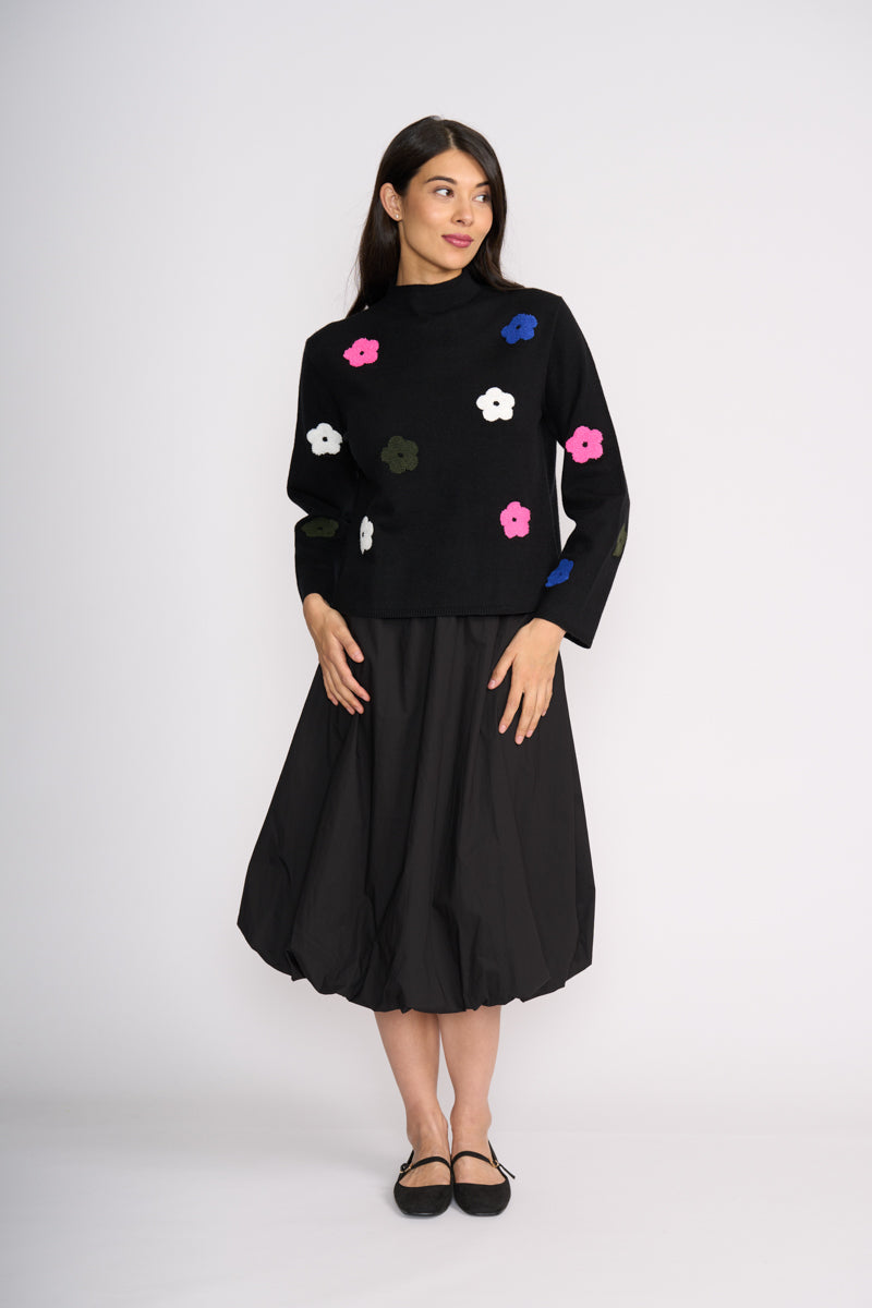 FUNNEL NECK JUMPER Black Multi