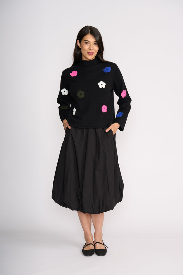 FUNNEL NECK JUMPER Black Multi