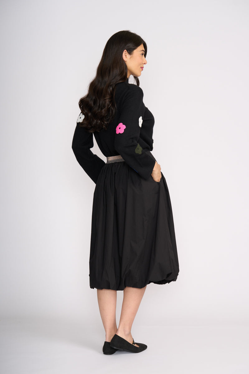 FUNNEL NECK JUMPER Black Multi