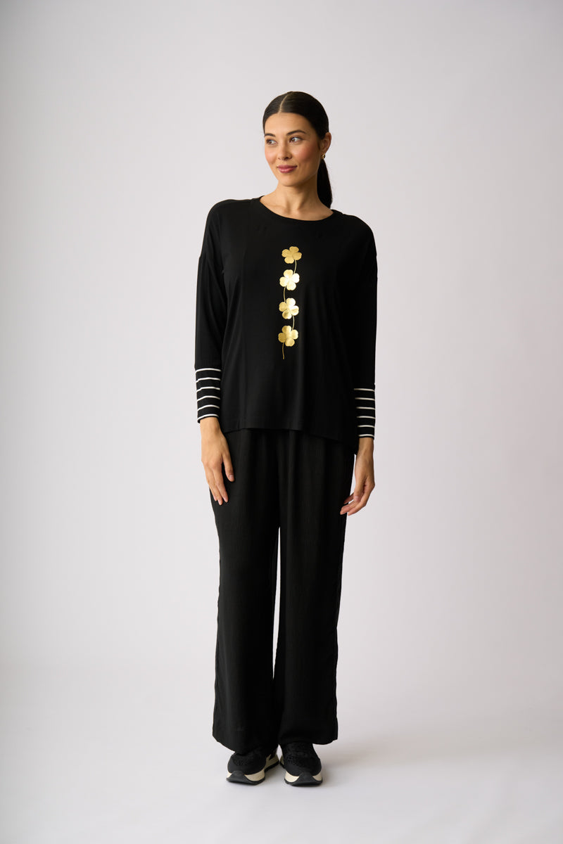 Blocked Stripped Top  Lucky Clover