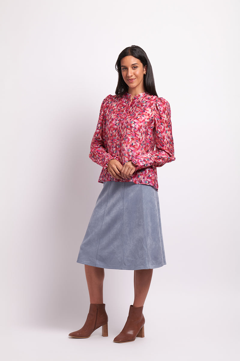 Flare Play Skirt in Blue Steel