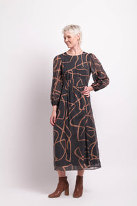 Empire Maxi Dress in Swirls