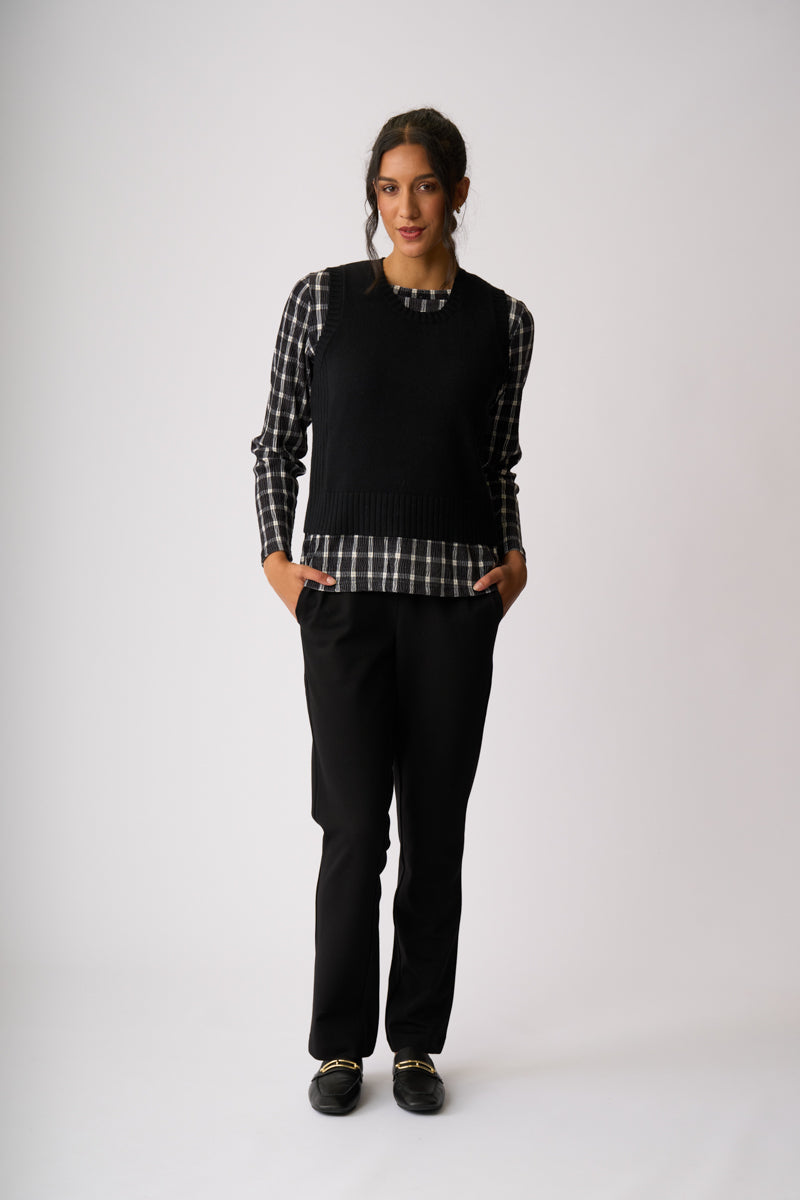 Straight Leg Trousers Black