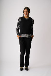 Straight Leg Trousers Black