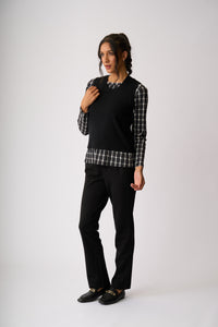 Straight Leg Trousers Black
