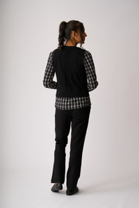 Straight Leg Trousers Black
