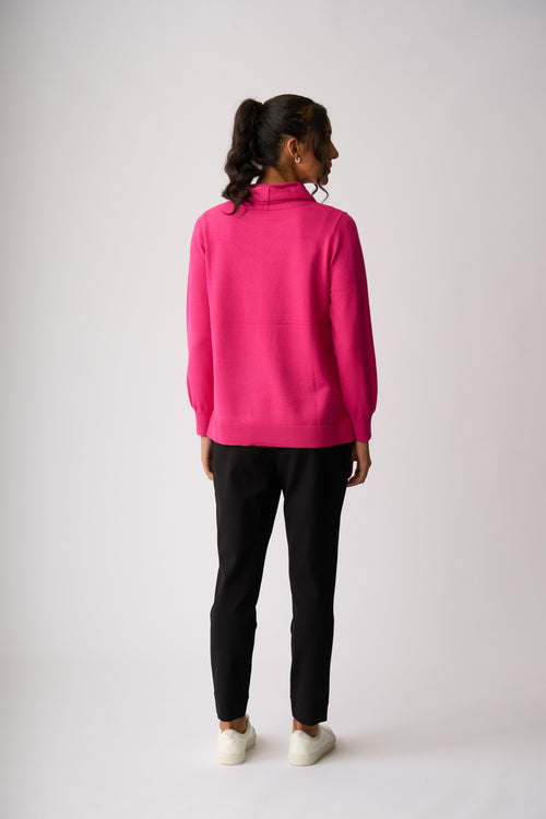 ROLL NECK LONGLINE JUMPER Fuchsia