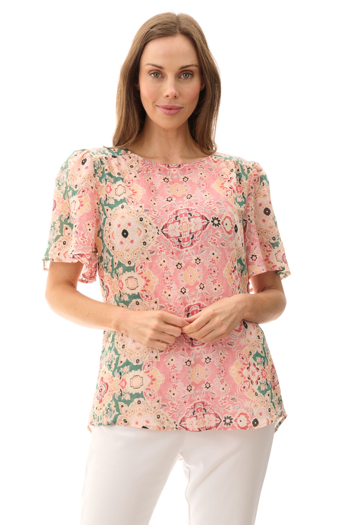 Rosbery Flouse Sleeve Top Pink