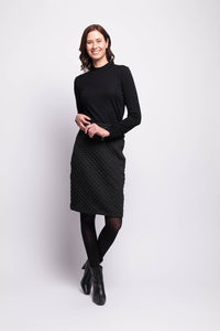 Jacquard Knit Skirt in Black Check