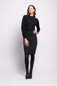 Jacquard Knit Skirt in Black Check