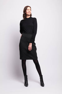 Rouched Sleeve Merino Top Black