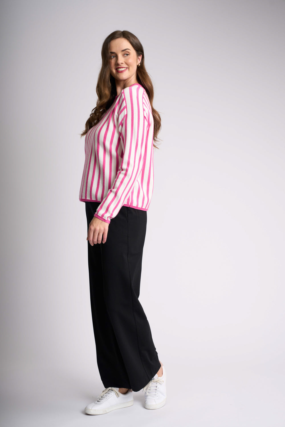 STRIPE ALONG JUMPER Pink Snow