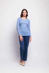 Crew Neck Merino Top Still Water