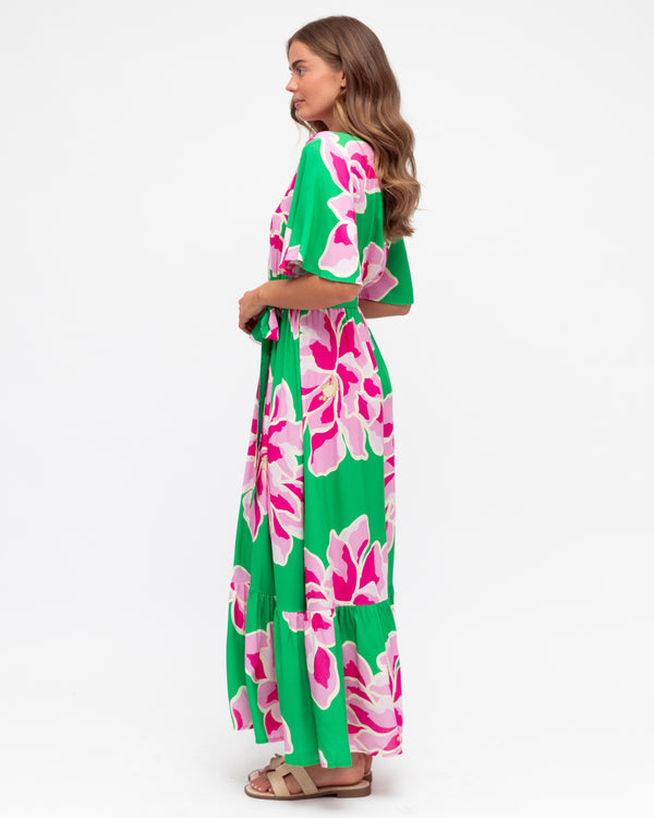 Lime Pink Floral Dress