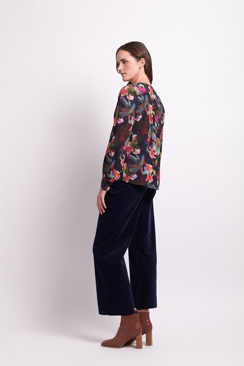 Gathered Yoke Top in Floral Burst