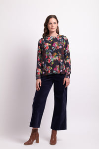 Gathered Yoke Top in Floral Burst