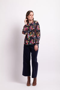 Gathered Yoke Top in Floral Burst