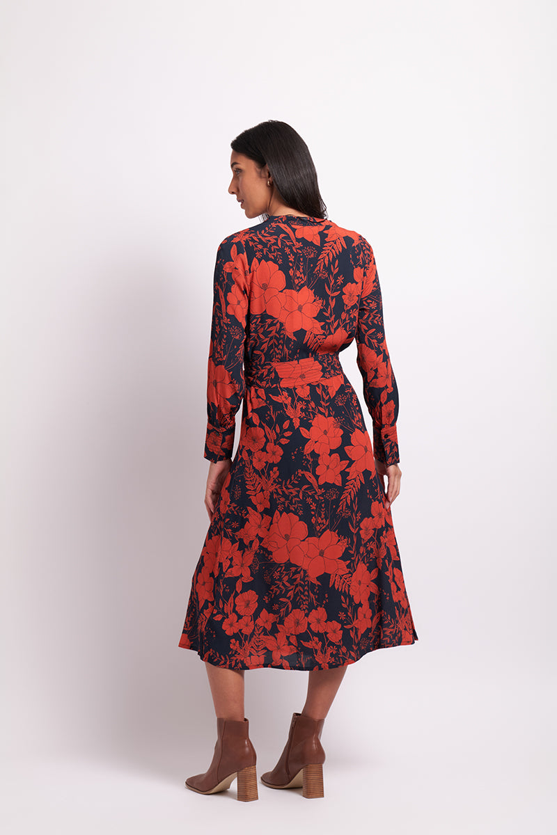 Cast A Spell Dress in Rust Blooms