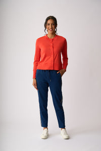 ESSENTIAL RIB TRIM CARDIGAN Orange