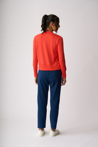 ESSENTIAL RIB TRIM CARDIGAN Orange
