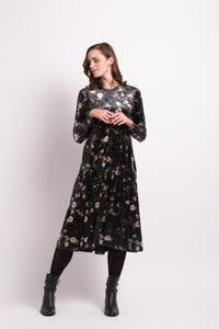 Velveteen Dress in Golden Garden