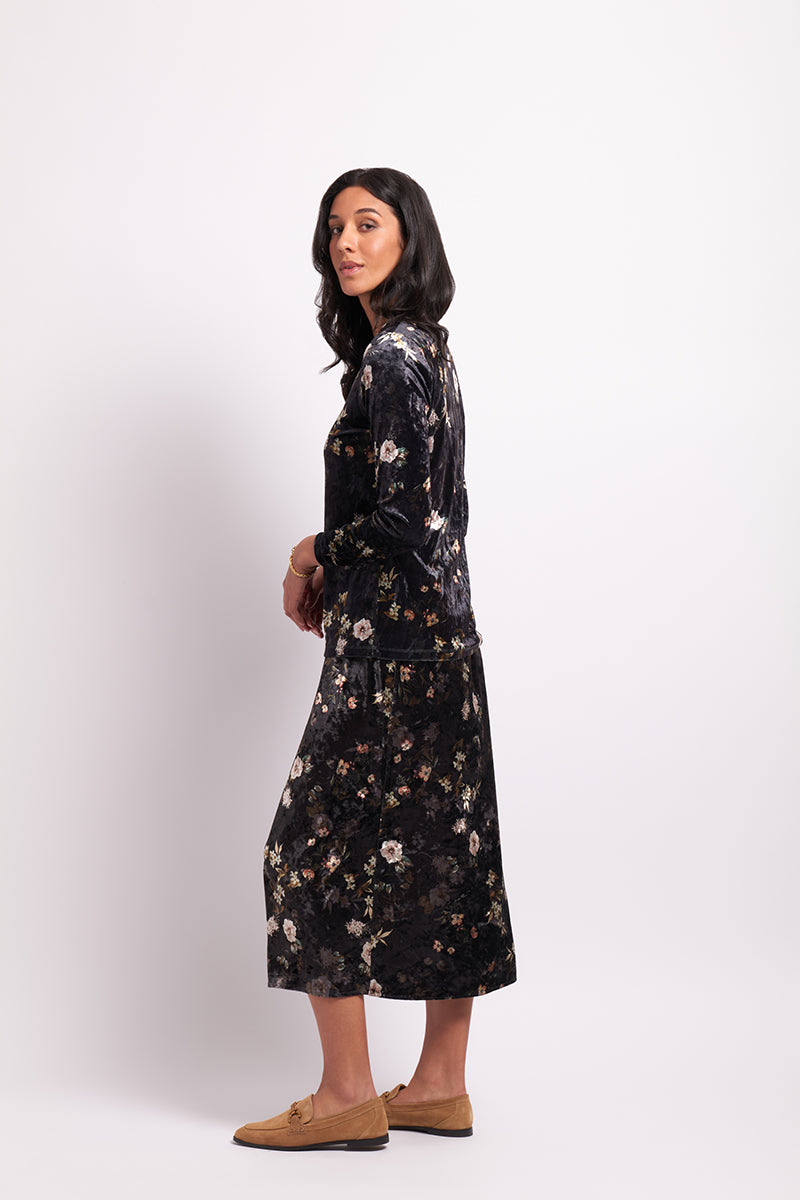 Velveteen Skirt in Golden Garden