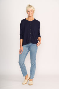 RELAXED CARDIGAN Navy