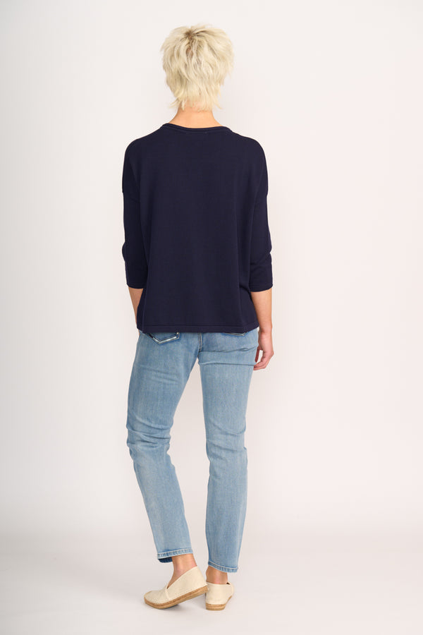 RELAXED CARDIGAN Navy
