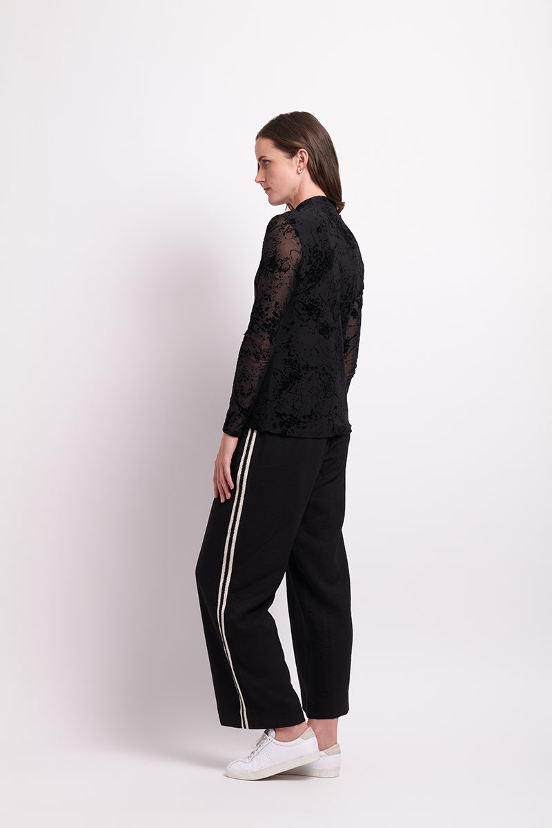 Sidelines Trousers in Black / Cream