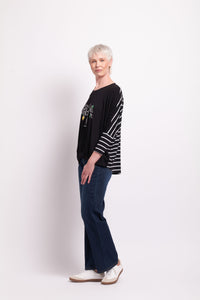 Batwing Up Down Hem Top in Lemon Branch