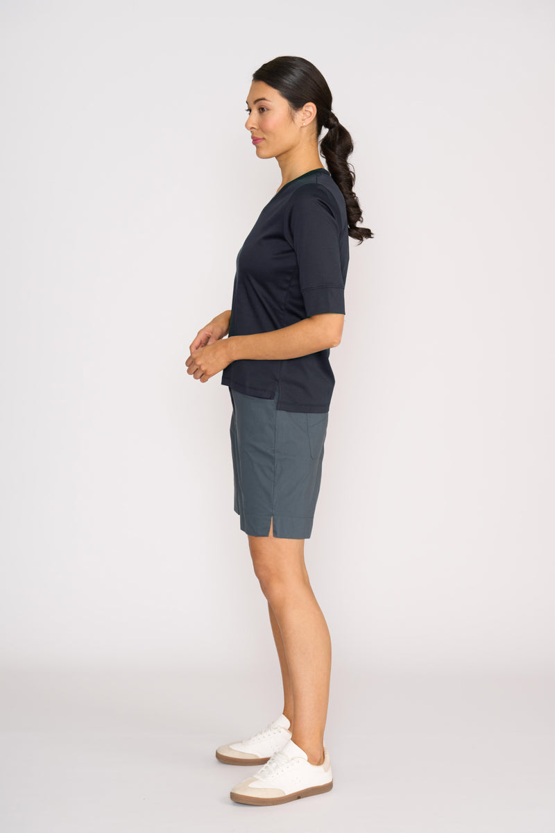 SLIM V NECK True Navy t shirt