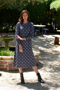 Swing Skirt Dress in Navy Floral