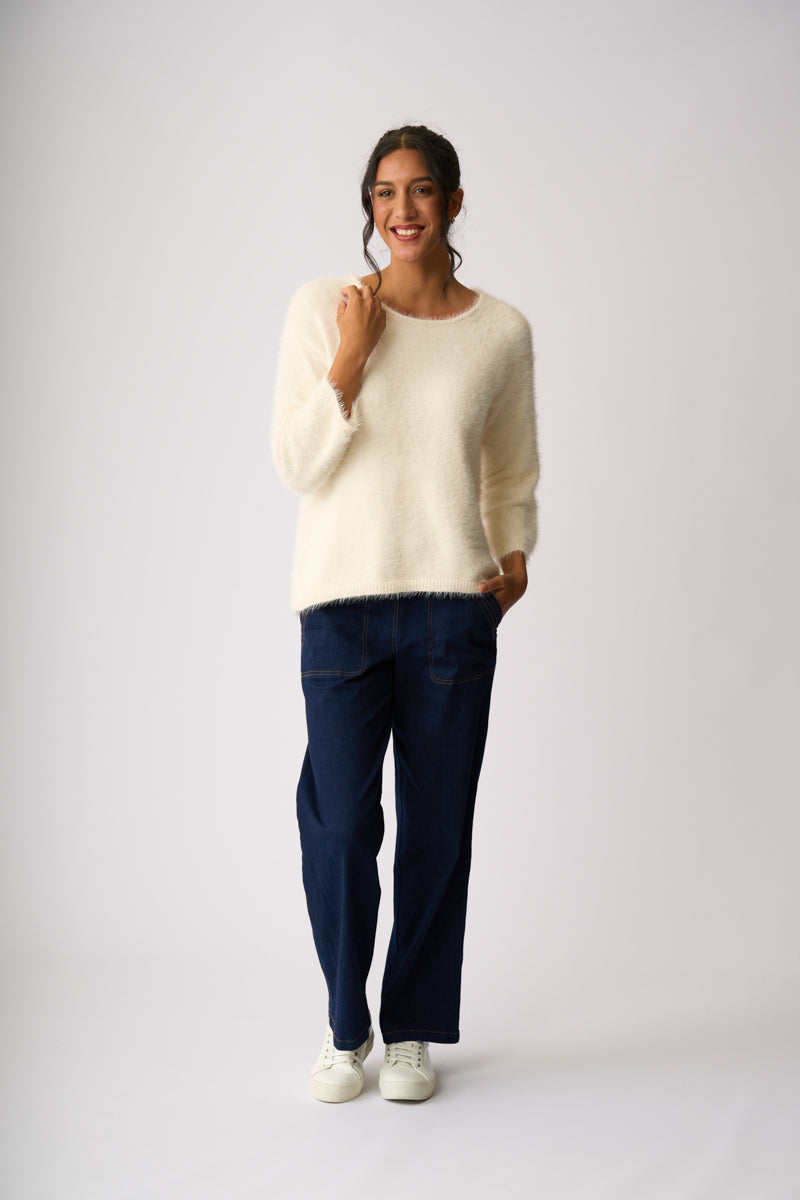 BOXY HIGH LOW JUMPER Vanilla