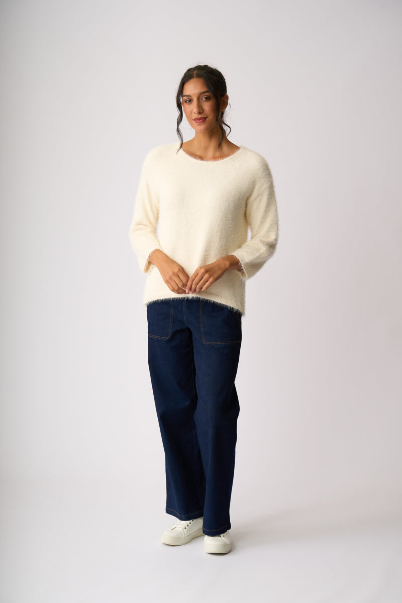 BOXY HIGH LOW JUMPER Vanilla