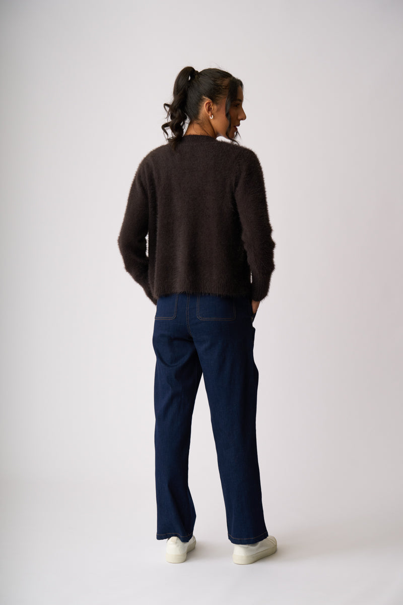 FLUFFY SCOOP CARDIGAN Midnight