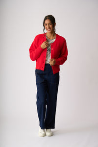RELAXED CARDIGAN Red