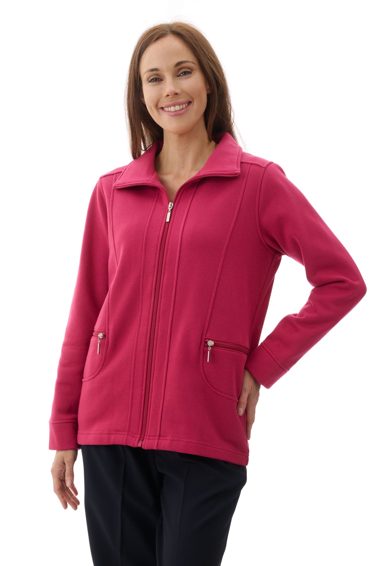 Zip Front Jacket in Jam