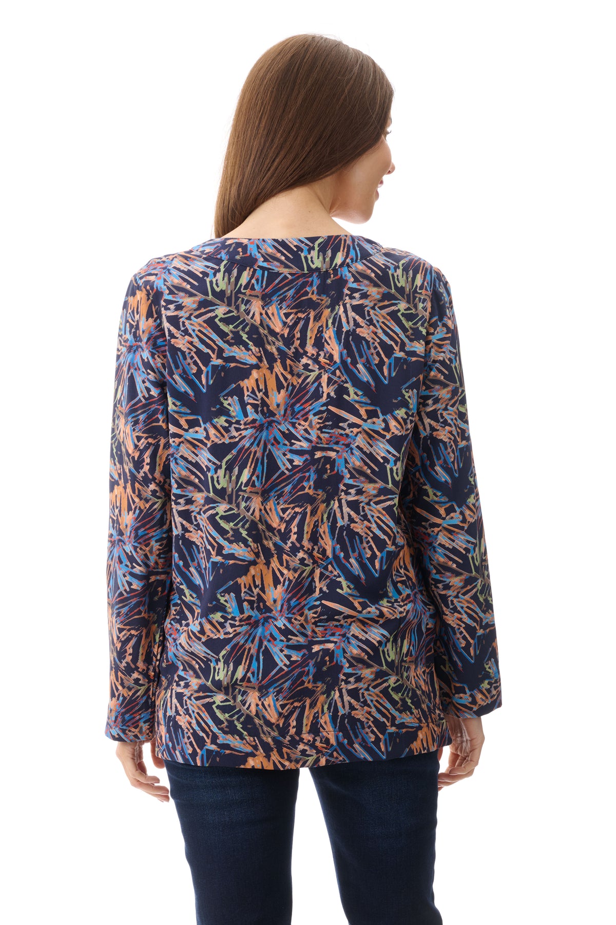 V NECK TUNIC IN NAVY