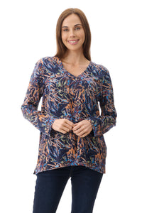 V NECK TUNIC IN NAVY