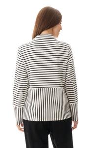 Stripe Zip Jacket Black Cream