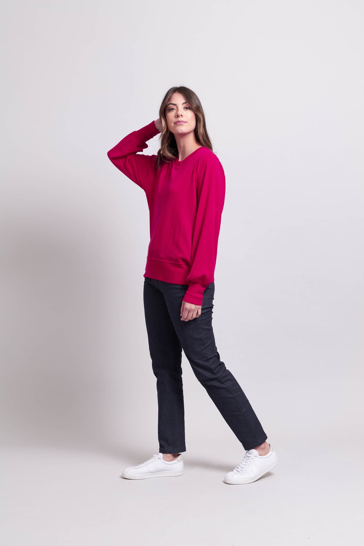 V & Gather Detail Sweater in Luscious Red