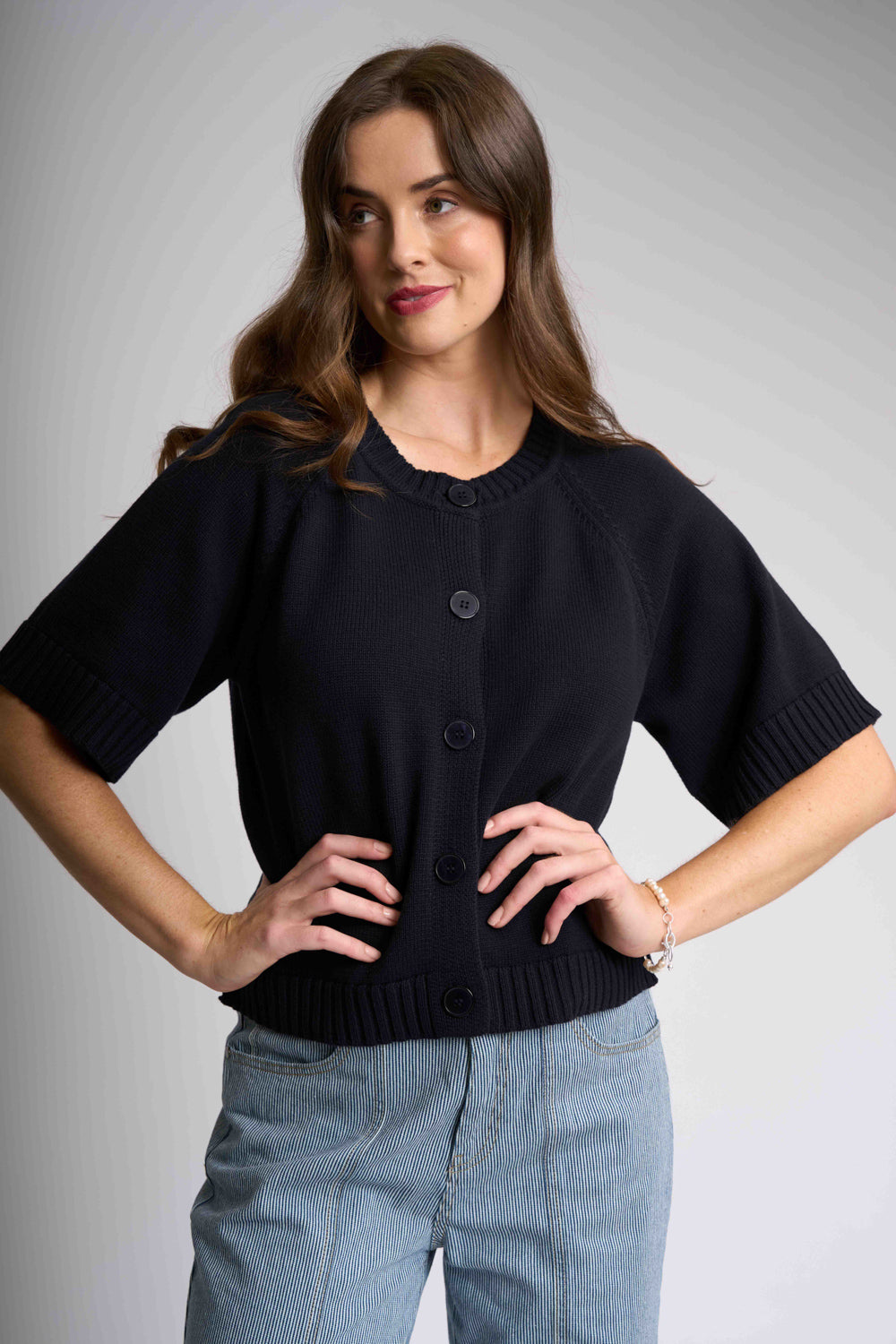 SOFT STRUCTURE CARDIGAN True Navy