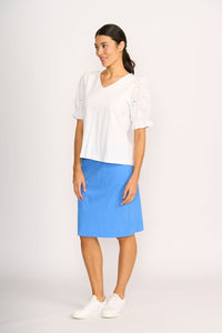 CONTRAST SLEEVES T SHIRT White