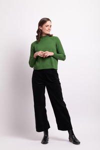 Cropped Turtle Neck Jumper in Green