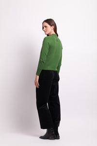 Cropped Turtle Neck Jumper in Green