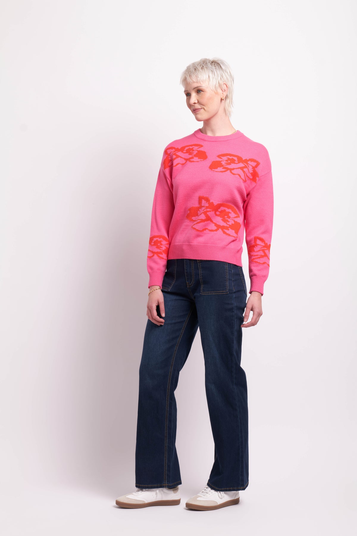 Cosy Crewneck in Pink / Neon Flash