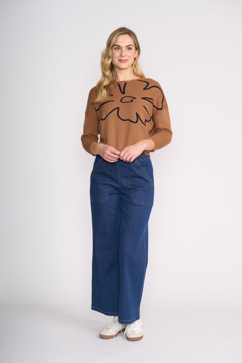 BLOOM TOP Chestnut True Navy