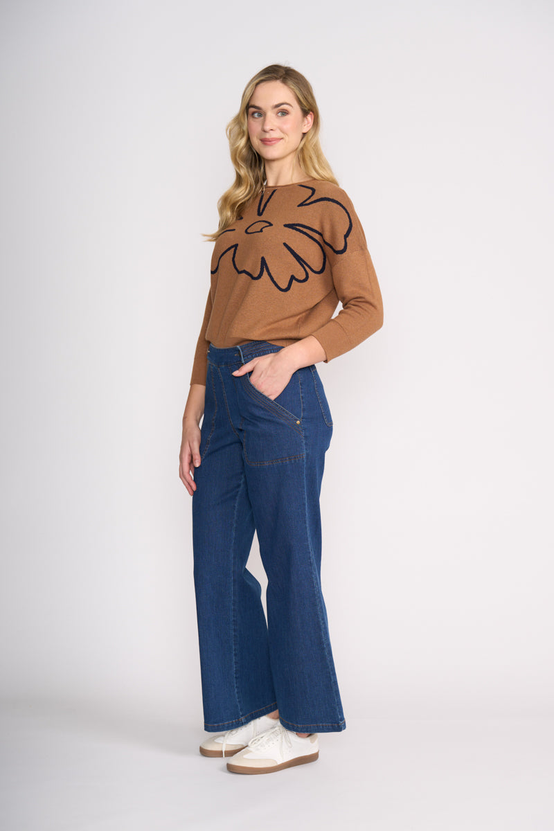 BLOOM TOP Chestnut True Navy