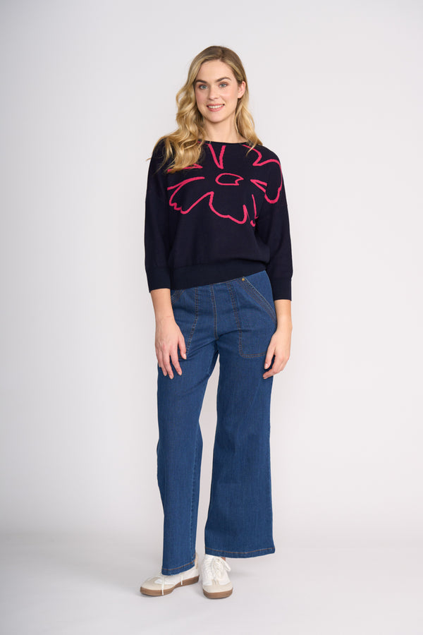 BLOOM TOP True Navy Cerise